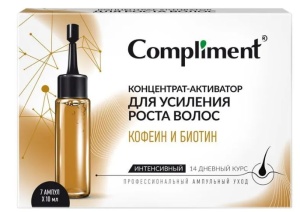 Фотография  Compliment Концентрат-Активатор для усиления роста волос КОФЕИН и БИОТИН, 7х10мл арт.916608