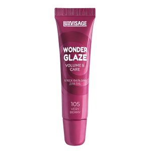 Фотография  Luxvisage БЛЕСК - бальзам для губ Wonder Glaze volume&care тон 105 VERY BERRY 12 мл