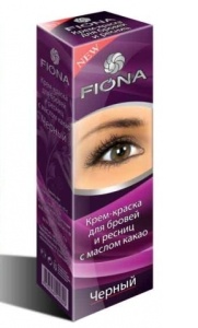 Фотография Fiona Крем-краска • Для БРОВЕЙ и РЕСНИЦ ЧЕРНАЯ 7527