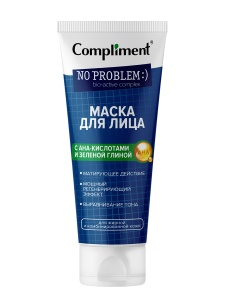 Фотография Compliment No problem Маска для лица с АНА-кислотами и зелёной глиной, 80мл • арт.914933
