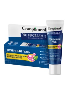 Фотография Compliment No Problem Точечный Гель для проблемной кожи с AHA-BHA-PHA кислотами и чайн.дер, 25мл • арт.915489
