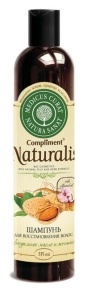 Фотография Compliment Шампунь для волос Naturalis • МИНДАЛЬНОЕ МАСЛО и ЖЕНЬШЕНЬ • 400мл • арт.647452ц