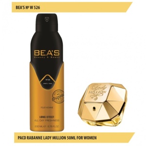 Фотография Beas Парфюмированный дезодорант • W526 • Paco Rabanne Lady Million • For Women • 200мл