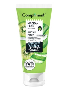 Compliment SuperFood Маска-ГЕЛЬ д/лица АЛОЭ и КИВИ охлаждающая, снимающая следы усталости,130мл/14шт