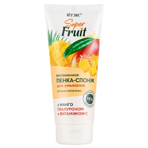 ВИТЭКС Super FRUIT уход за лицом Пенка-Спонж Витаминная для умывания с Манго, гиалуроном и витамином