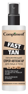 Фотография  Compliment FAST TAN Спрей-Автозагар Увлажняющий для лица и тела, 110 мл арт.917940