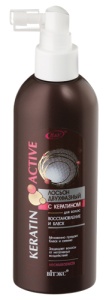 Фотография Витекс KERATIN ACTIVE ЛОСЬОН двухфазный с кератином для волос восстановление и блеск, несмываемый 200мл, код 42 44