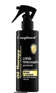 Фотография Compliment Спрей-термозащита для волос • с эффектом антистатика • Oil Therapy Питание и Укрепление • 200мл • арт.917131