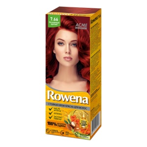 ROWENA Стойкая Крем-Краска для волос тон 7.66  Насыщенный Красный  (ОРАНЖЕВАЯ)