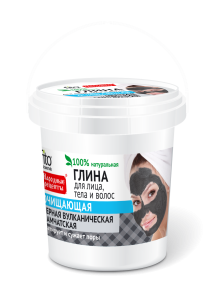 Фитокосметик Глина КАМЧАТСКАЯ вулканическая Очищающая для лица,тела,волос НАРОДНЫЕ РЕЦЕПТЫ банка 155