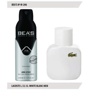 Фотография Beas Парфюмированный дезодорант • M206 • Lacoste L.12.12. White Blanc • For Mеn • 200мл