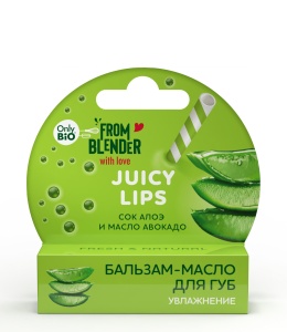 Фотография  GLOBAL BIO COSMETIC "ONLY BIO" Бальзам-масло для губ увлажнение, сок алоэ и масло авокадо 3,6г